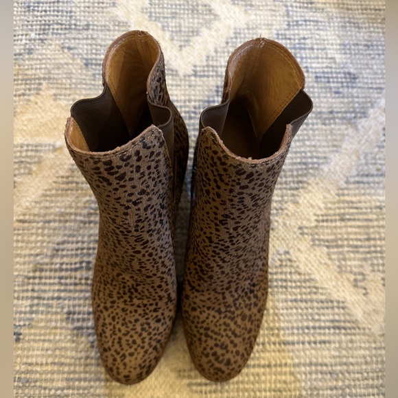 Madewell Laura Leopard Print Heeled Chelsea Boot in Spotted Calf Hair NB129 - Picture 4 of 7